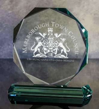    Large Crystal Engraved Octagonal Plaque
